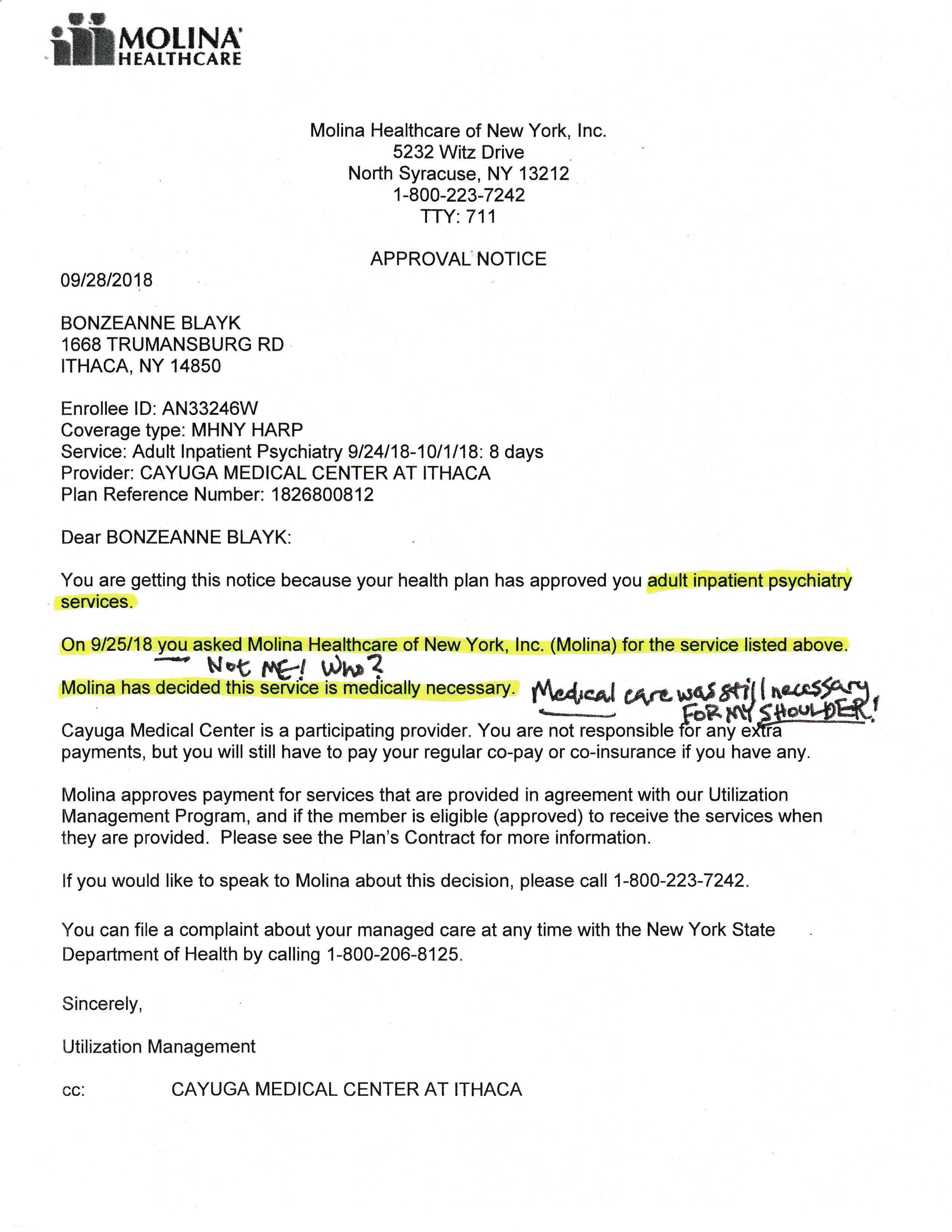 ./2018-11-29 - Bonze Blayk RAILROAD Tompkins CR-018365-18 - POLICE BRUTALITY, PSYCHIATRIC COVERUP, MEDICAID FRAUD IPD G.I. Herz John Joly CMC LTC Clifford Ehmke MD Molina Healthcare - p 08.png